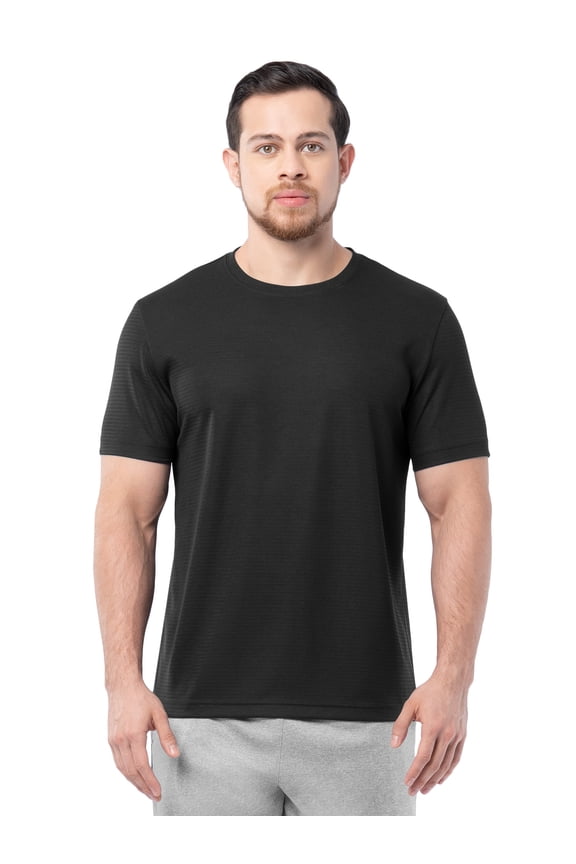 Men's and Big Men's Core Linear Mesh Active Short Sleeve Tee, Sizes S-3XL