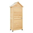 thumbnail image 4 of KFFKFF Exterior Stowage Cabin, Spacious Timber Outdoor Stowage Cabin, Horticultural Equipment Cabin with Racks, Latch, and Base, Water-Resistant Stowage Dwelling Cabinet, 28x63 inch, 4 of 9