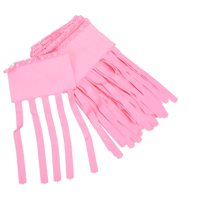BESTYASH 100Ud Brazaletes Descartables Rosa Para Pacientes Material PVC Uso Hospital Clínico