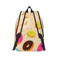 thumbnail image 3 of Naloa Canvas Backpack for Men Women Donuts Print Rucksack Casual Travel Daypack Large and Small Durable College Tote Satchel Bookbag for Teens, 3 of 8