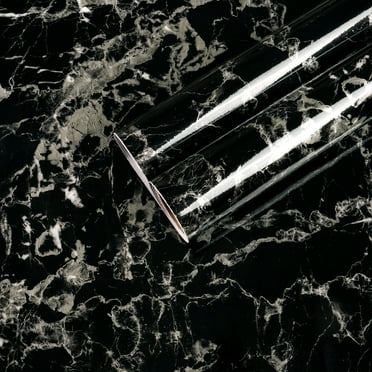 CHIHUT Black Marble Contact Paper for Countertops Waterproof 17.7"x236" Peel and Stick Marble Wallpaper for Kitchen Granite Paper Self Adhesive Wall Paper Removable Vinyl Wrap for Bathroom Cabinets