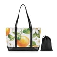 thumbnail image 7 of FORMRS Canvas Laptop Tote Bag for Women with 15.6" Computer Compartments Shoulder Handbag, Floral Watercolor Oranges, 7 of 7