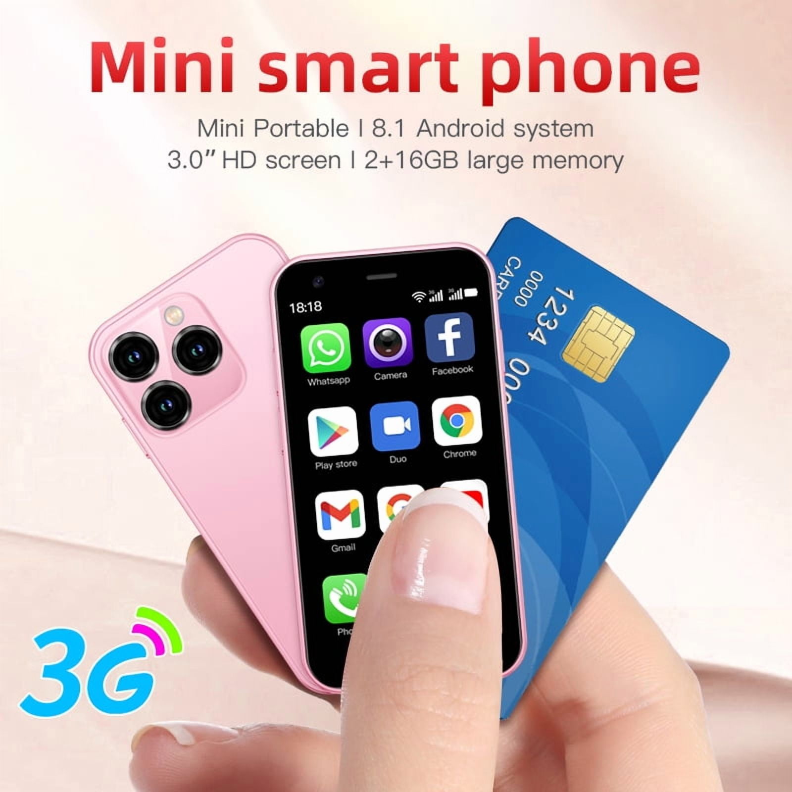 SOYES XS15 Android 8.1 2GB RAM 16GB ROM Ultra-thin 3 Inch Dual SIM Smart Phone, Pink