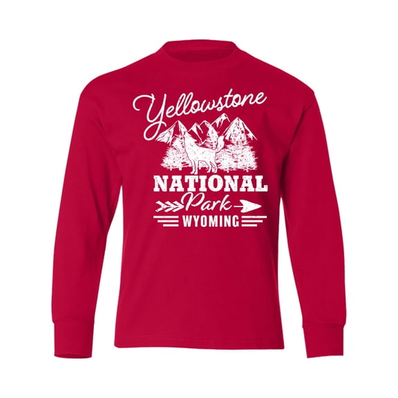 Inktastic Wyoming Yellowstone National Park Long Sleeve Youth T-Shirt