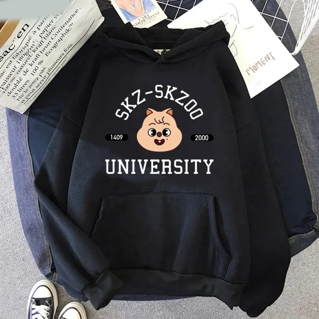 Chandail à Capuchon Kpop Stray Children pour Femmes Kawaii Grande Taille Vêtements de Rue Harajuku