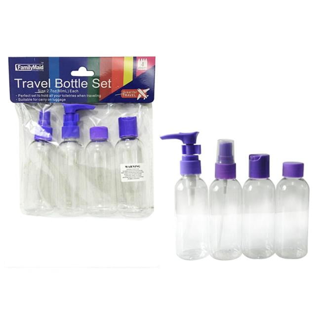 Family Maid 2337059 Clear Travel Bottle Set, 4 Piece Case of 48
