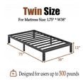 thumbnail image 3 of COMASACH 12 inch Twin Bed Frame, Easy Assembly, Heavy Duty Metal Platform, Noise Free, Black, 3 of 8