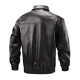 thumbnail image 6 of uublik Mens Faux Leather Jacket Black Long Sleeve Casual Zip Up Motorcycle Coats Trendy Fall Clothes, 6 of 6