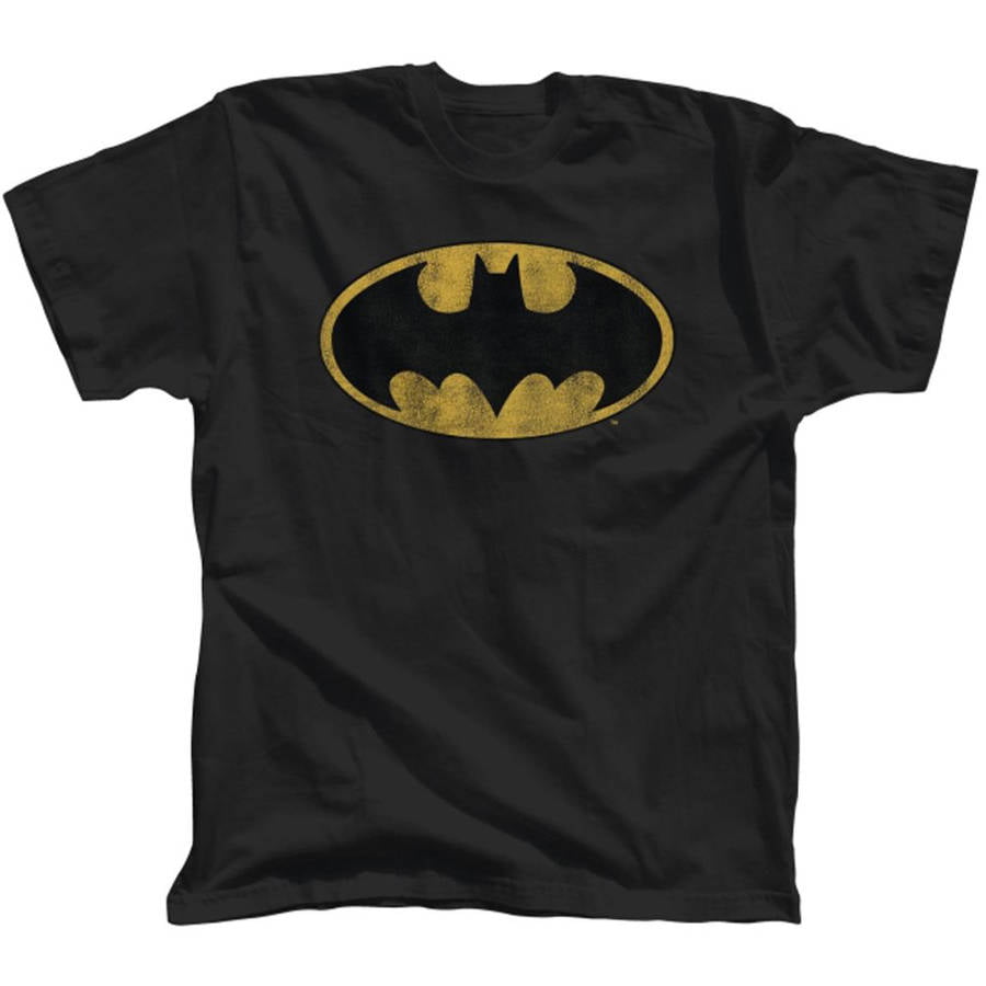 Batman Shirt Distressed Logo Schwarz Unisex 