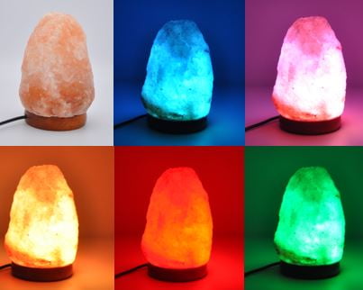 USB Color Change Himalayan Salt Lamp Crystal Rock LED Natural Light W5J3