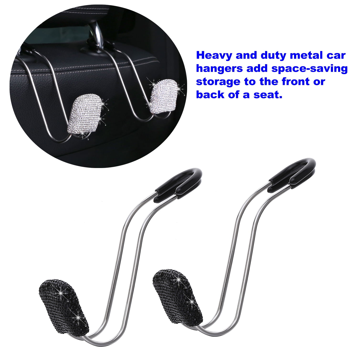 Bling Car Hangers ,2pcs Auto Hooks,Handmade Rhinestones Crystal Car