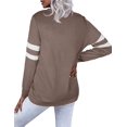 thumbnail image 3 of Womens Casual Sweatshirts Color Block Long Sleeve Sweaters Buttons Henley, 3 of 5