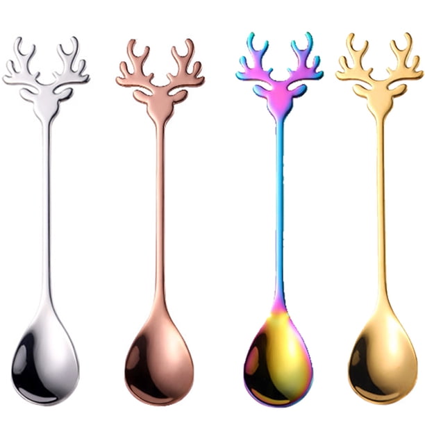 5 cucharas navideñas para decoración de vajilla para fiestas navideñas