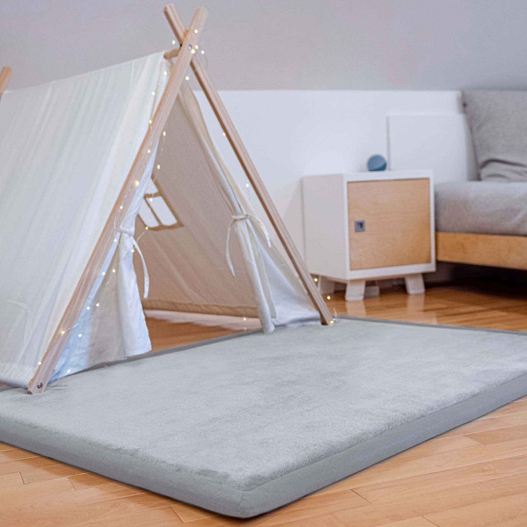 FIORA Tatami Play Mat, Grey Birch, 100 x 150 x 3 cm