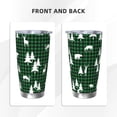 thumbnail image 3 of Lsque Christmas tree green plaid Pattern 20oz Car Cup with Lid and Straw, Insulated Coffee Cup with Straw Topper, Spill Proof Travel Coffee Mug, Stainless Steel Tumble-Straw Two-piece Set, 3 of 8