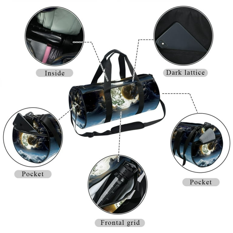 Gym Bag for Women Small Gym Bag for Men Beach Yin Yang Galaxy Nebula Overnight Bag Walmart