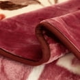 thumbnail image 3 of DBOZE Queen Size Heavy Korean Mink Fleece Blanket, Thick Soft Warm Single Ply Mink Blanket with Pink Flower Design, 3 of 7