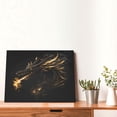 thumbnail image 4 of Balery Black And Gold Fire Dragon Pattern Canvas Decorative Picture – 30x40in Premium Wall Art, Modern Canvas Print for Home Decor（Horizontal）, 4 of 6