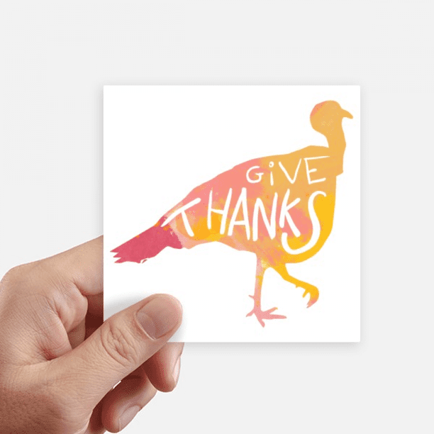 Thanksgiving Day Turkey Watercolor Sticker Square Waterproof Stickers ...