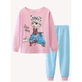 thumbnail image 3 of 2 girls casual crew-neck animal print pajama sets, 3 of 5
