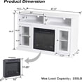 LaMuseCybèle 15" * 30.5" White Modern MDF Electric Fireplace TV Stand ...