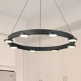 thumbnail image 3 of C Cattleya 8-Light Modern Black Aluminum Dimmable LED Pendant Light Chandelier with Acrylic Shade, 3 of 9