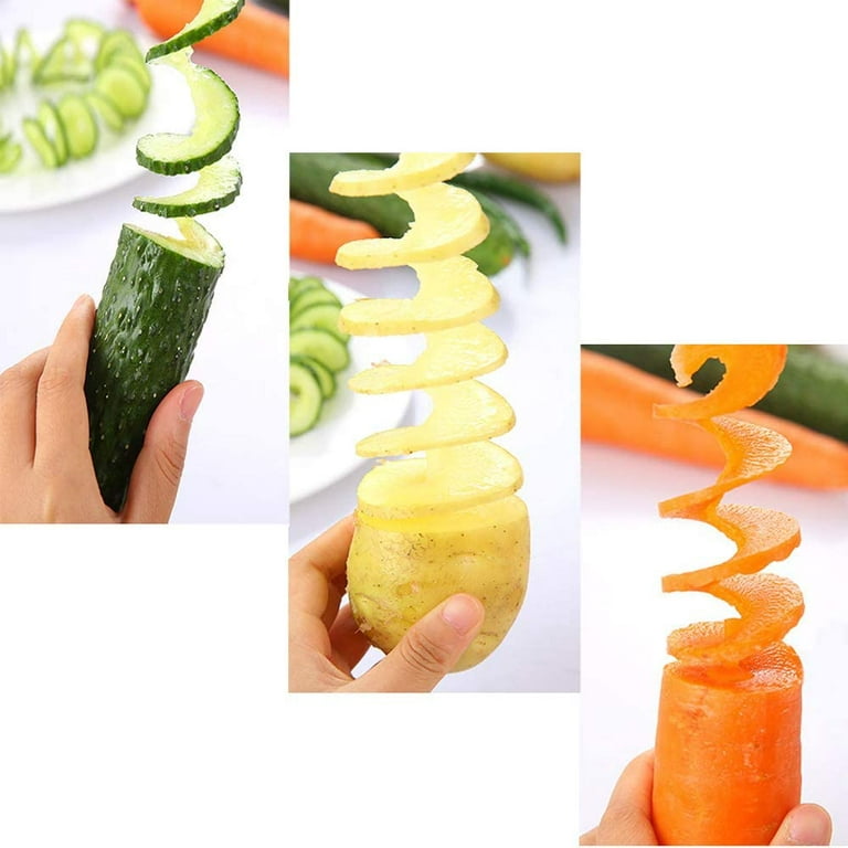  Twisted Potato Slicer, Manual Spiral Vegetable Slicer, French  Fry Chips Making Tool, for Onion, Carrot, Cucumber, Eggplant, Sausage, Hot  Dog, BBQ: Home & Kitchen