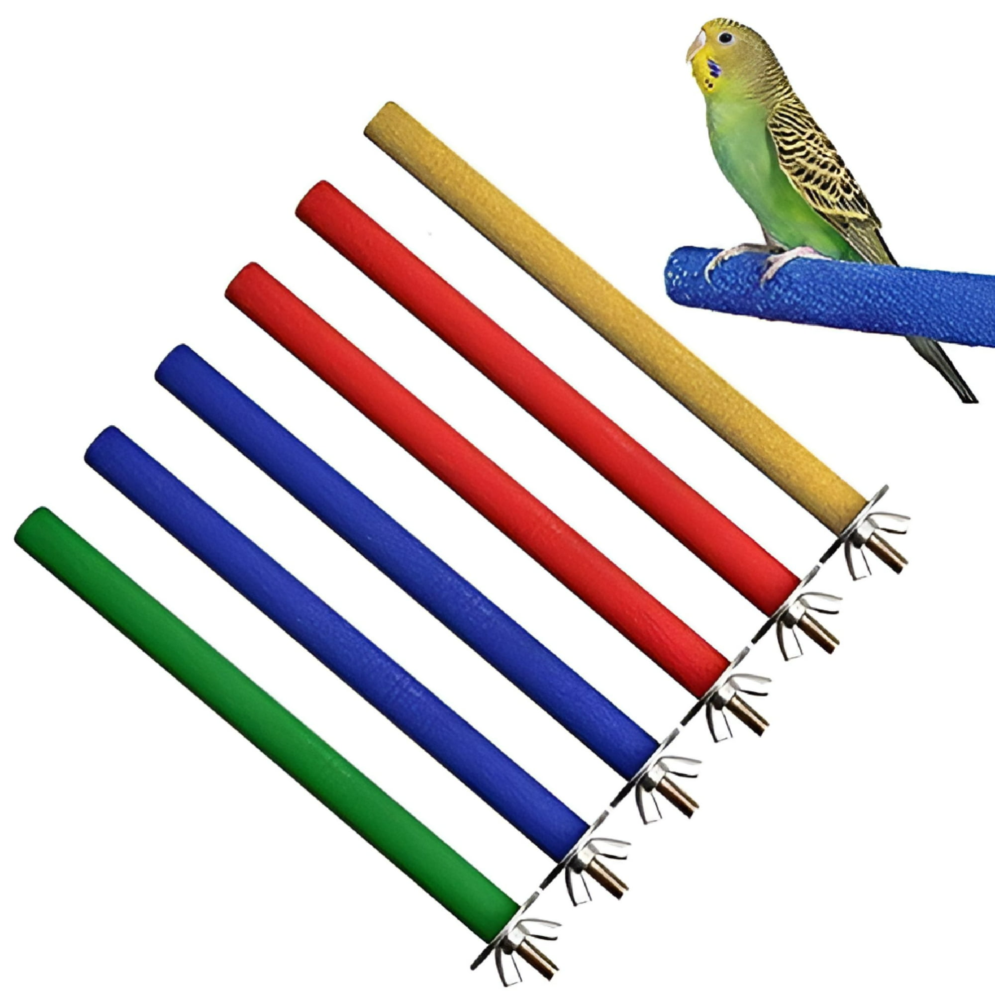 ACDANC 2026 New Parrot Perch Stand, Bird Perches Bird Cage Perch Toy, Colorful Paw Grinding Stick Cage Accessories for Parakeets Conures Cockatiels (Random Color), 1Pc
