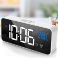 thumbnail image 2 of Reloj Despertador Digital LED, Reloj Despertador Digital Espejo Reloj de Escritorio Reloj Despertador de Viaje Recargable USB con 2 Alarmas/Snooze/Temperatura Jormftte LN-1009, 2 of 7