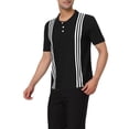 thumbnail image 4 of Lars Amadeus Men's Color Block Paneled Short Sleeves Golf Polo Shirts, 4 of 5