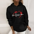 thumbnail image 2 of WXLWZYWL Trendy Sweatshirts For Women 2023 Women'S Valentine'S Day Printed Round Neck Loose Pullover Hooded Printed Sweatshirt Tops, 2 of 5