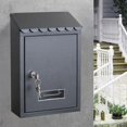 thumbnail image 4 of maskred Rust-proof Mailbox 22x6.5x30cm Wall Mounted Mail Secure Box Case sand grain black, 4 of 6
