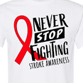 thumbnail image 4 of Inktastic Never Stop Fighting Stroke Awareness Red Ribbon T-Shirt, 4 of 5