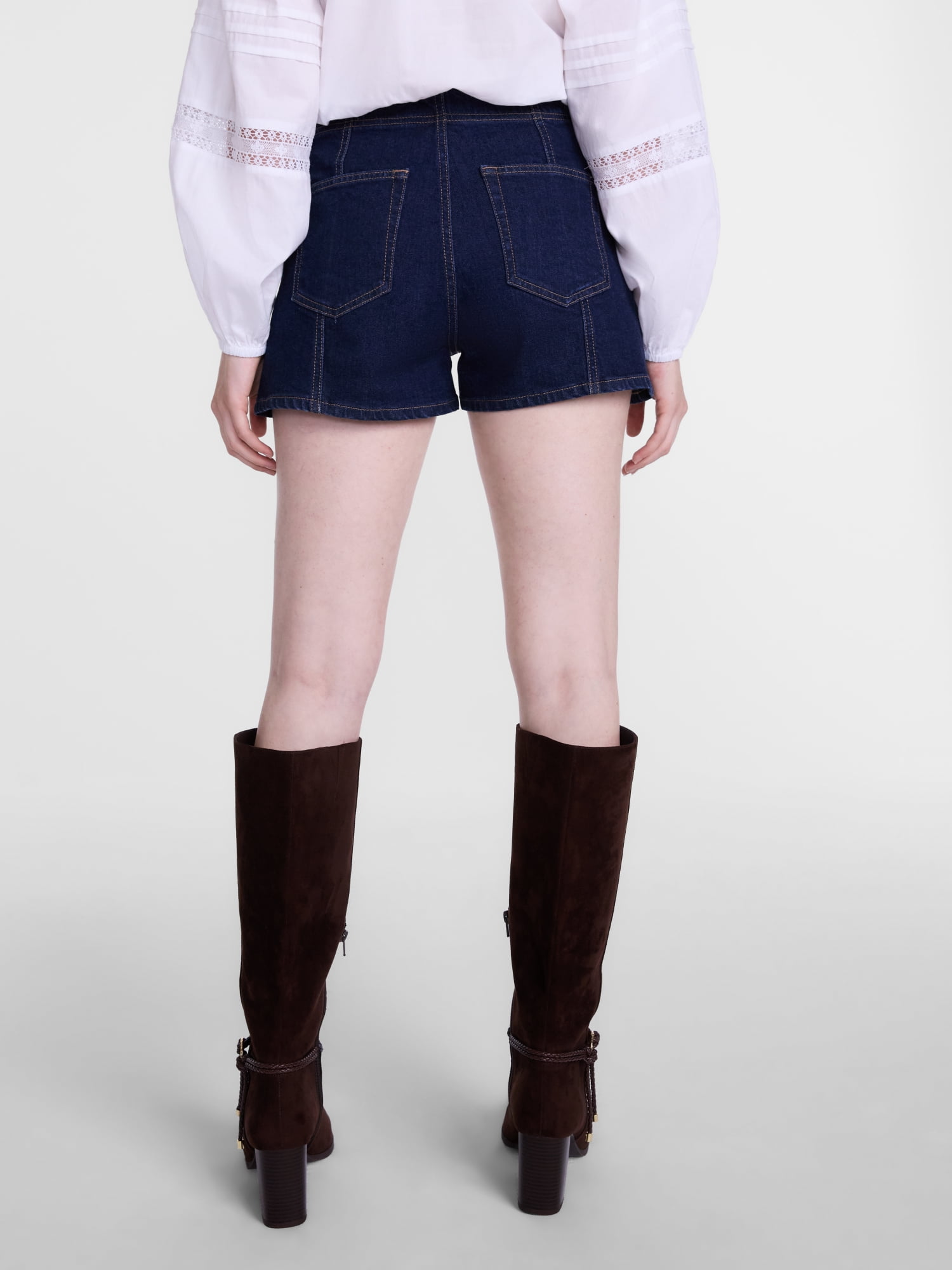 Scenario Women's High Rise Shorts with Welt Pockets, 3" Inseam, Sizes 0-20