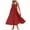 Red, variant on Women's 2024 Summer Casual Short Flutter Sleeve Crew Neck Smocked High Waist Flowy Maxi Dress