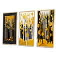 thumbnail image 3 of Designart "Quill Minimalism Abstract Yellow Forest I" Landscape Trees Framed Wall Art Set Of 3 - Yellow Trees Frame Canvas Set For Living Room Decor, 3 of 6