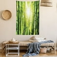 thumbnail image 2 of Asian Tapestry, Asian Bamboo Forest with Morning Sunlight Sun Beams Through Trees Jungle Scene, Wall Hanging for Bedroom Living Room Dorm Decor, 40W X 60L Inches, Lime Green Yellow, by Ambesonne, 2 of 5