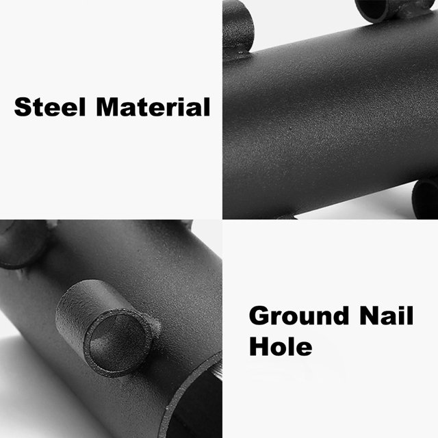 2 Pieces Stainless Steel Canopy Ground Poles Holders Tent Support with Dual Spikes Adjustable Universal Iron Rod Tubes Kit Backpacking