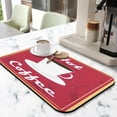 thumbnail image 2 of Coffee Mat, Coffee Vintage Red Pattern Coffee Bar Mat for Coffee Station Accessories and Organizer, Absorbent Dish Drying for Kitchen Counter, Coffee Bar Decor Coffee Machine Mat 19.5x12in, 2 of 7