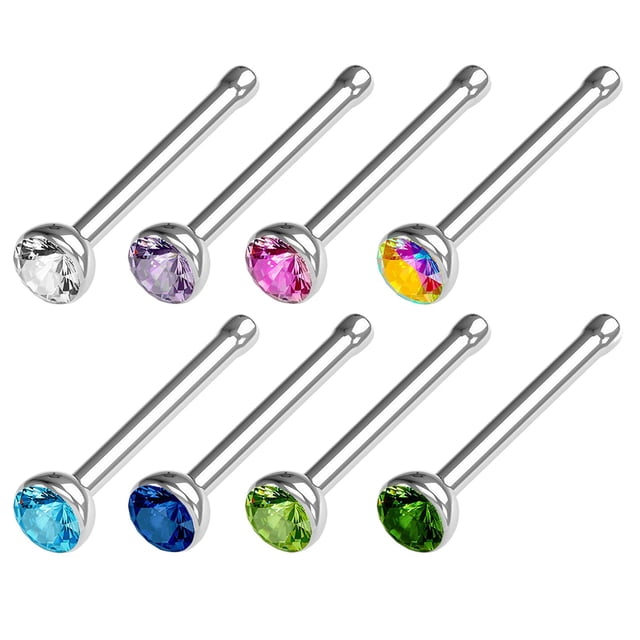 Nose Rings False Nail Nose Mixed Stainless Steel Piercing Nose Ring Nose Set 8 Colors Nose Jewelry Heart Stud Nose Ring Nose Hoop Small 18 G Nose Ring Nose Stud Nose Ring Noise Rings Nose Rings 18g