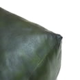 thumbnail image 3 of Square Shaped Goat Leather Handmade Eco-Friendly Green Pouf - Square Shape Pouf, 21" x 21" x 12", Plain Solid Pouf, Goat Leather Pouf, Recycled Foam with Fibre Fill Stuffed Pouf, Leather Seating Pouf, 3 of 9