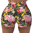 thumbnail image 2 of Picia Cute Pigs Sunflower Printed Workout Shorts for Women Seamless Scrunch Butt Lifting High Waisted Yoga Gym Booty Running Moisture-wicking Short Pants-Small, 2 of 9