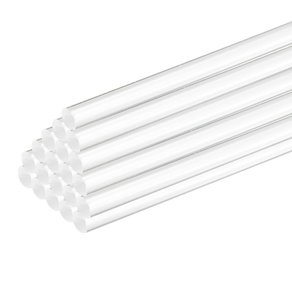 Uxcell 25 Pcs Acrylic Round Rods 1/4" x 12" Clear Acrylic Dowel Rods Sticks Acrylic Plastic Sticks Strip- 6mm x 300mm