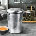 thumbnail image 3 of 1pc Premium Stainless Steel Tea Filter Extended Folding Handle, Loose Tea Drainer with Lid,Anti-Scald Multi-Purpose Tea Strainer, 3 of 7