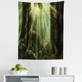 thumbnail image 1 of Forest Tapestry, Deep down in Forest with Sunbeams Reflections on Moss Tree Bodies Scenery, Fabric Wall Hanging Decor for Bedroom Living Room Dorm, 5 Sizes, Olive and Army Green, by Ambesonne, 1 of 1