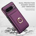 thumbnail image 4 of ELEHOLD Case for Google Pixel 8 Pro,Business PU Leather Stand Case with Card Holder & Ring Holder,Deeppurple, 4 of 8