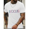 thumbnail image 1 of " Focus "Stylish Print Summer & Spring Tee For Men, Casual Short Sleeve Fashion Style T-Shirt, Sporty New Arrival Novelty Top For Leisure, 1 of 6