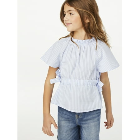 Free Assembly Girls Cinch Waist Woven Top, Sizes 4-18
