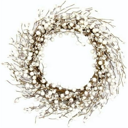 Winter Wreaths for Front Door 20 Inch Artificial Winter Wreath White Berry Wreath for Indoor Outdoor Window Wall Christmas and Winter Celebration