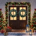 thumbnail image 4 of 48in Pre-Lit Christmas Wreath with Remote Control, SESSLIFE Large Artificial Wreath with 150 Dual White LEDs and 11 Modes for Outdoor Front Door, Gate, Wall, Light Green, 4 of 10